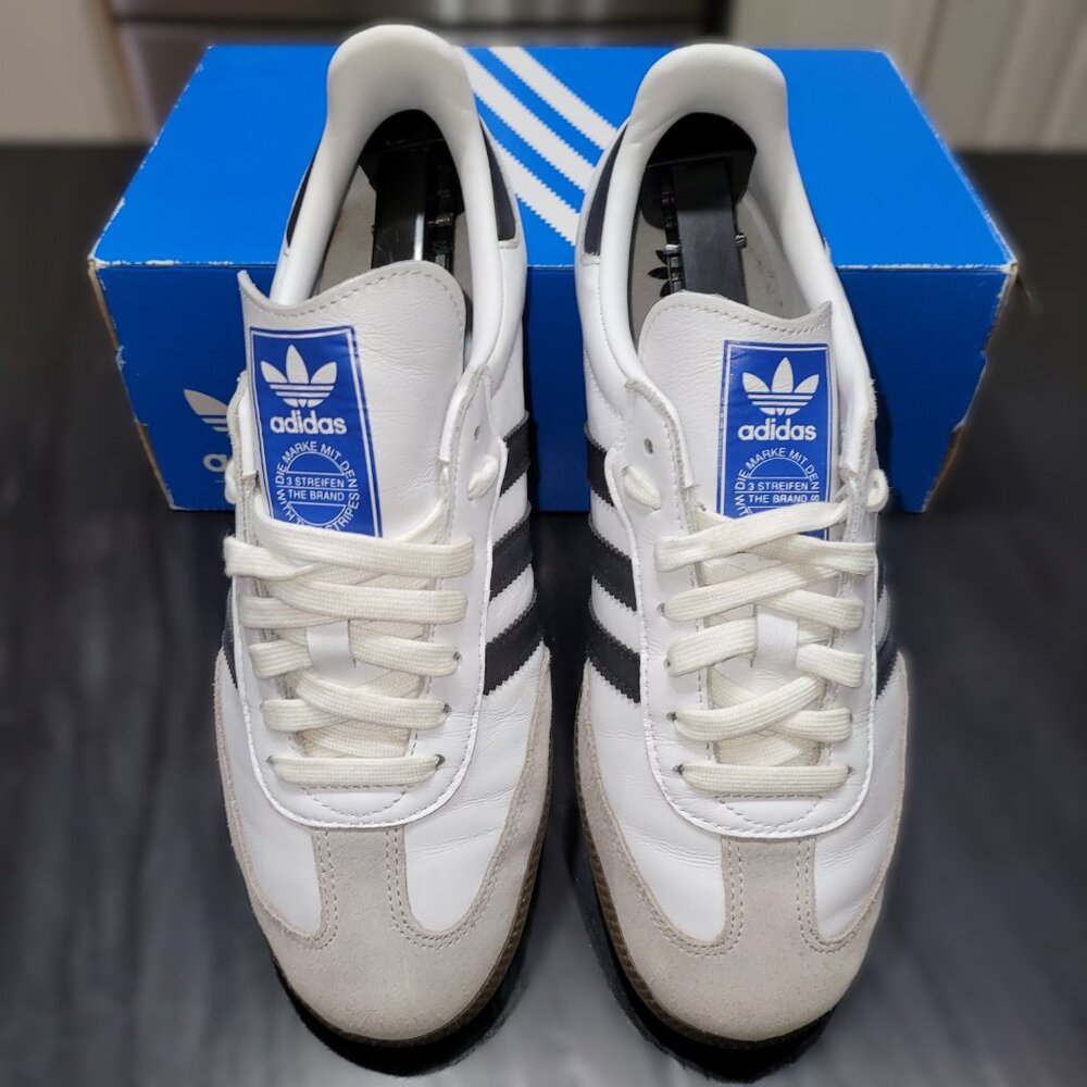 Adidas Samba Men’s Size 7 Originals OG Shoes White & Black Brown Gum B75806 - Picture 11 of 16